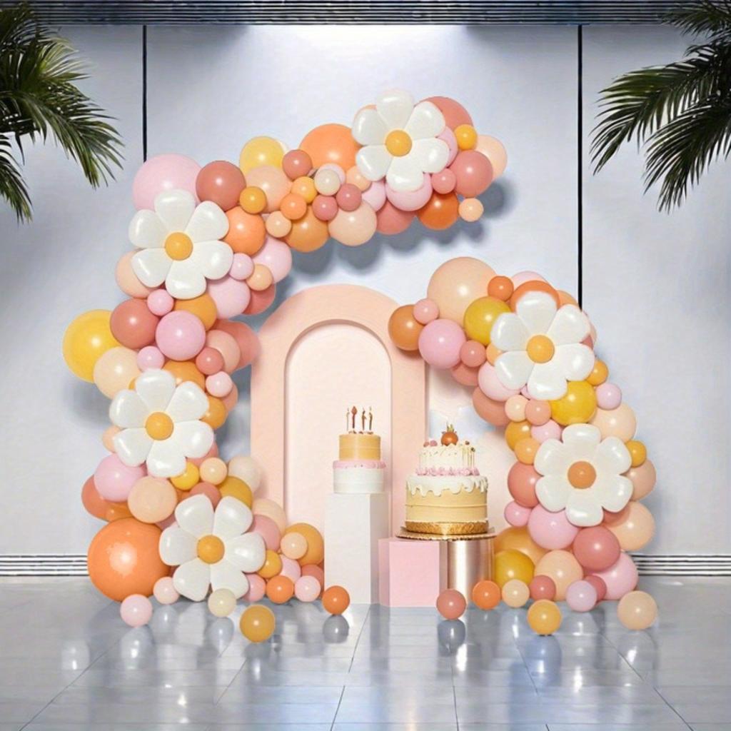 142pcs Daisy-Themed Wreath Arch Set Perfect for Easter Spring-Themed Parties Valentine's Day Wedding Engagement Birthday Party