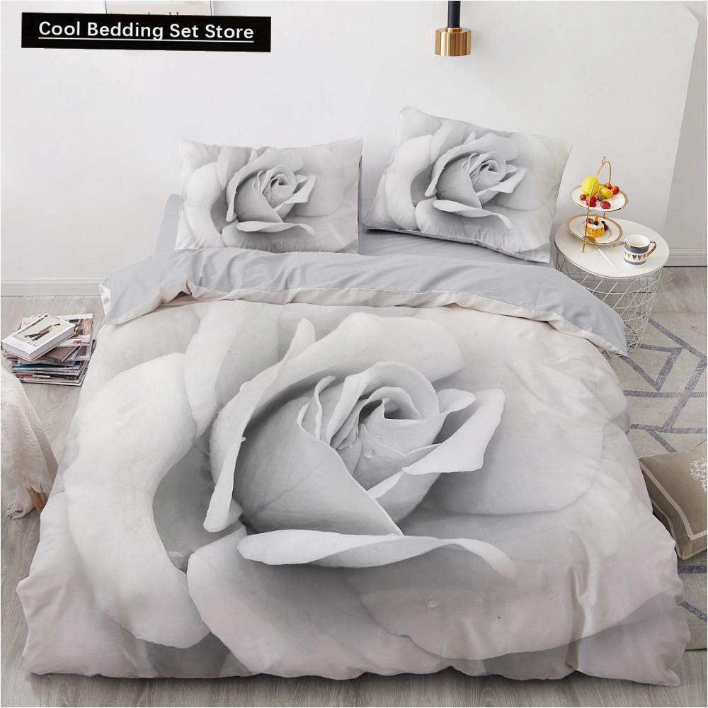 Пододеяльник Golden Red Rose King Queen Романтический комплект постельного белья с цветочным принтом Цветы ко Дню святого Валентина Пододеяльник из полиэстера