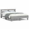 VidaXL Bed Frame with Sonoma Grey Headboard 135x190 Cm 3207446