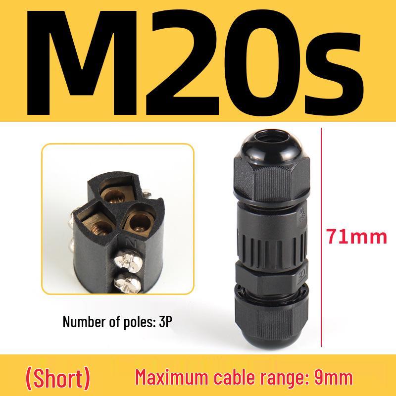 IP68 Waterproof Nylon Cable Connector with Terminal Blocks, 2-4 Core, PG9, Outdoor