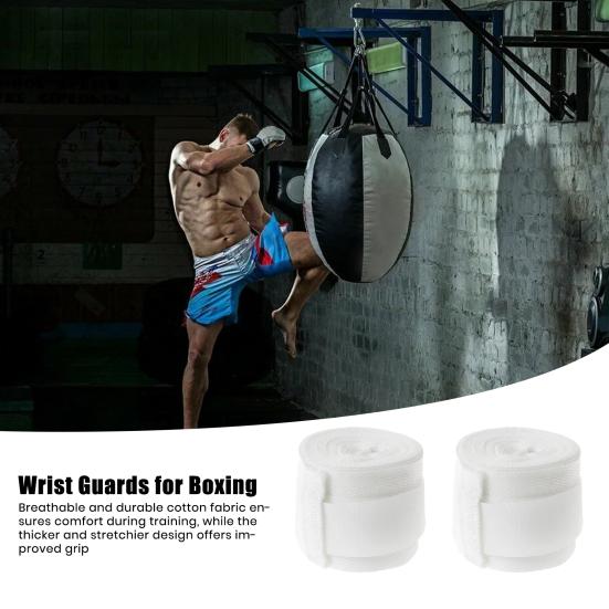 1 Pair Boxing Hand Wraps Inner Gloves 3 Meters Breathable Elasticated Bandages Stretchy Hand Wraps for Muay Thai MMA Kickboxing Karate