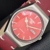 AUTOMATIC VINTAGE SEIKO 5 JAPAN 6309A MENS RED COLOR DIAL WATCH A701370-5 R206a-a701370