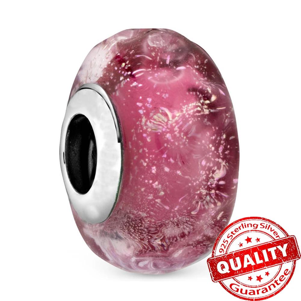 Новый Медный Красочный Цветок Муранское Стекло Шарм Подходит Оригинальный Браслет Ожерелье Сердце Муранское Стекло Сделай Сам Изысканные Ювелирные Изделия