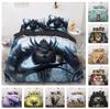 Комплект постельного белья с 3D-животными для мальчиков и мужчин, пододеяльники, наволочки 2/3 шт., двуспальная кровать King Queen, подарок