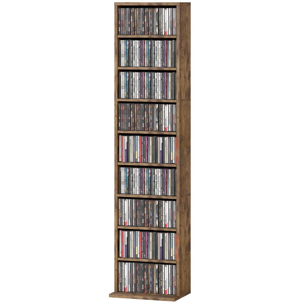 260 Narrow CD Storage Unit - Rustic Brown