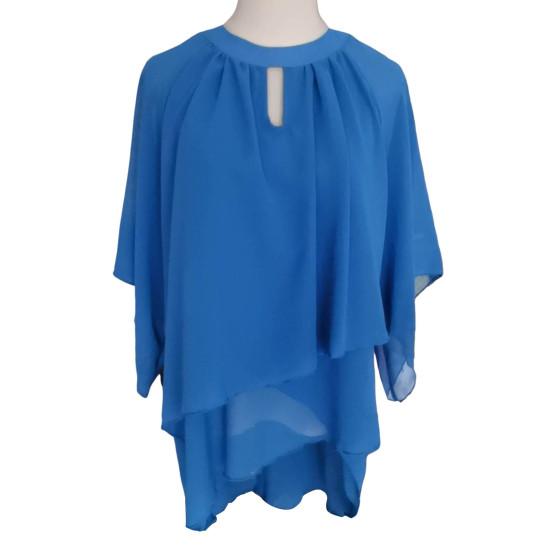 Женский комплект из 2 шт./компл. с вырезом на шее, нерегулярным топом с короткими рукавами и круглым вырезом, брюками, многослойным топом с подолом