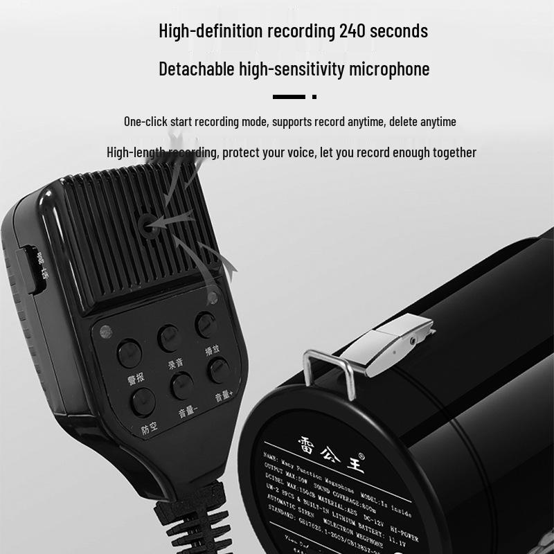 Мегафон Thunder King RK-87, мощный 50 Вт, Bluetooth, с функцией записи и слотом для карты, для использования на открытом воздухе.