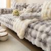 Thicken Imitation Rabbit Fur Plush Sofa Slipcover Non-slip Soft Sofa Towel Couch Cushion Cover for Living Room Modern Home Decor