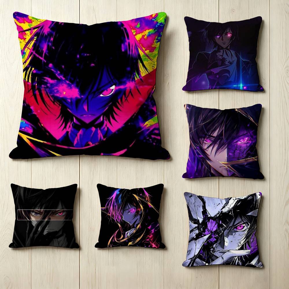 Revenge Anime CCode GGeass ZZero Pillow Case Square DoubleSided Sofa Cushion Cover Bedroom Bedside Pillow