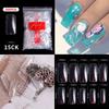 500pcs/bag Coffin False Nail Tips Clear Ballerina Stiletto Rounded Square Acrylic Fake Nails Extension System UV Gel Manicure