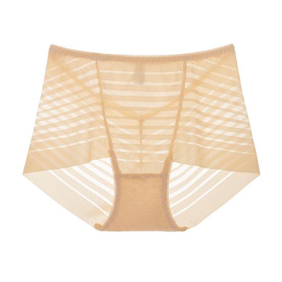 Women Sexy Striped Mesh Sheer Panties High Waist Seamless Underwear