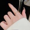 Simple Zircon Square Rhombus Open Ring Fashion Versatile Ring Temperament Jewelry Women's High Sense