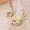 Sandals Slippers for Women Summer Fashion Thick Sole Non-Slip Bow Ladies Slippers Mid Heel Slides Outdoor