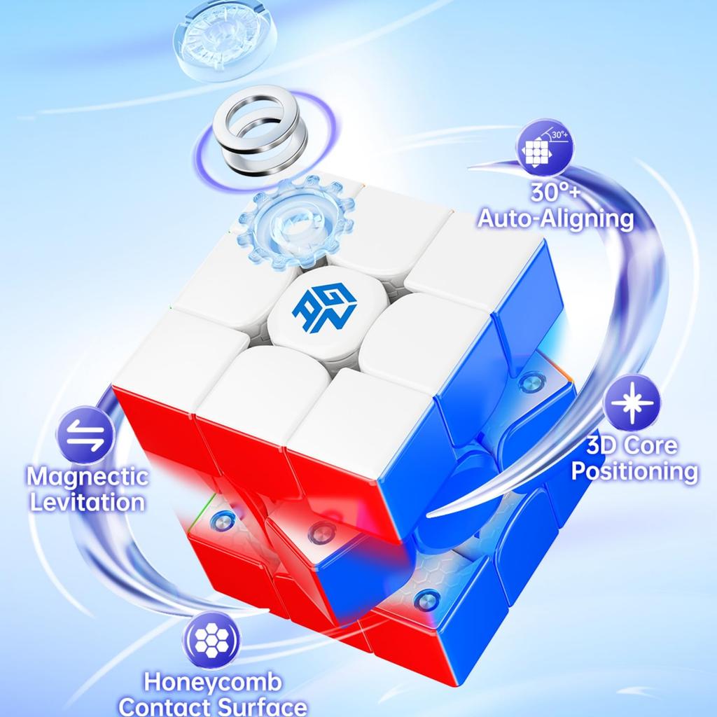 Кубик GAN 356 Maglev Frosted 3x3 Stickerless Speed Magic Magnetic Cube Куб GAN356 Maglev 3x3x3 Competition Puzzle Cube Frosted Magnetic Levitation