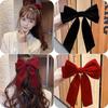 Elegant Velvet Bow Hair Clip Ribbon Bowknot Ponytail Barrette Hair Pin Women Girls Wedding Party Hair Accessories