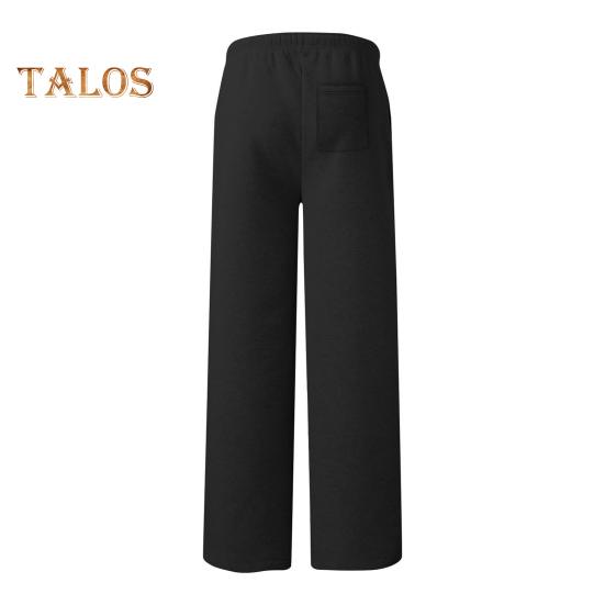 Женские спортивные брюки средней посадки с эластичной резинкой на талии, регулируемые длинные брюки с завязками, однотонные широкие брюки на бархатной подкладке для осени и зимы