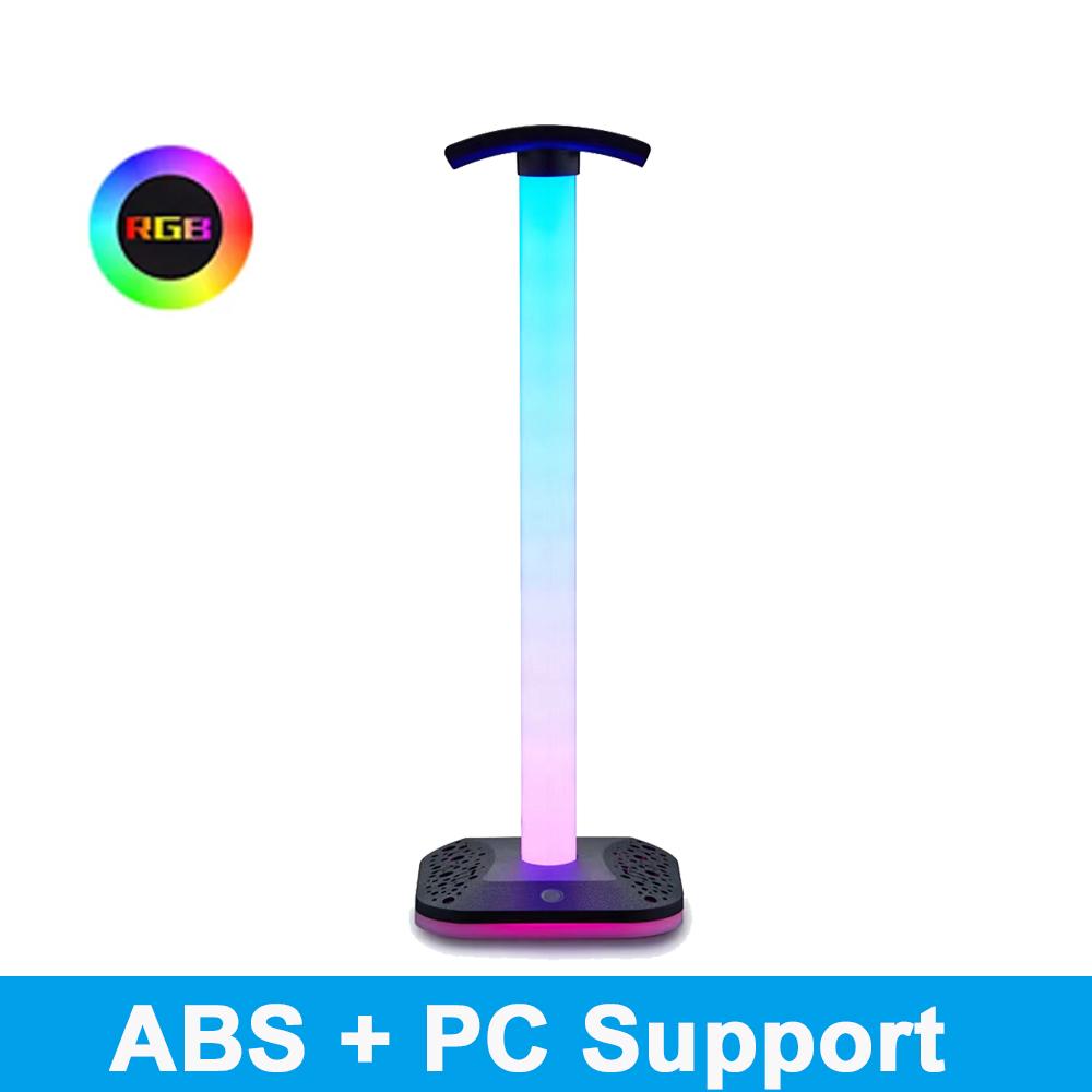 RGB Gaming Headphone Stand Glow Earphone Rack Dual USB Ports Desktop Display Bracket Headset Hanger For PUBG Computer Gamer