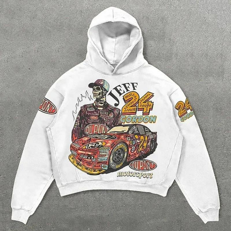 2026 Mens Oversized Hooded Sweatshirt With Digital Print Letter Design Casual Loose Fit Long Sleeve Pullover Fall