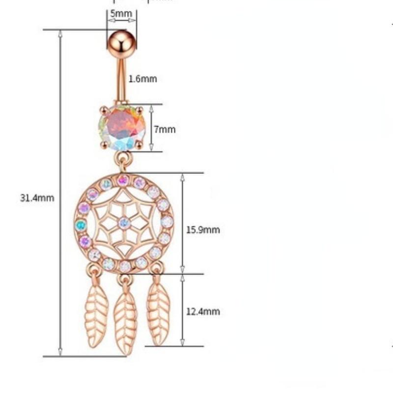 1 шт., висячее кольцо на пупке, звезда, ловец снов, цепочка для пирсинга пупка для женщин, украшения для тела