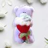 Кукольный кулон брелок Пушистый медведь Дизайн букета Плюшевый брелок Держатель для ключей от машины Подвеска Аксессуары для рюкзака