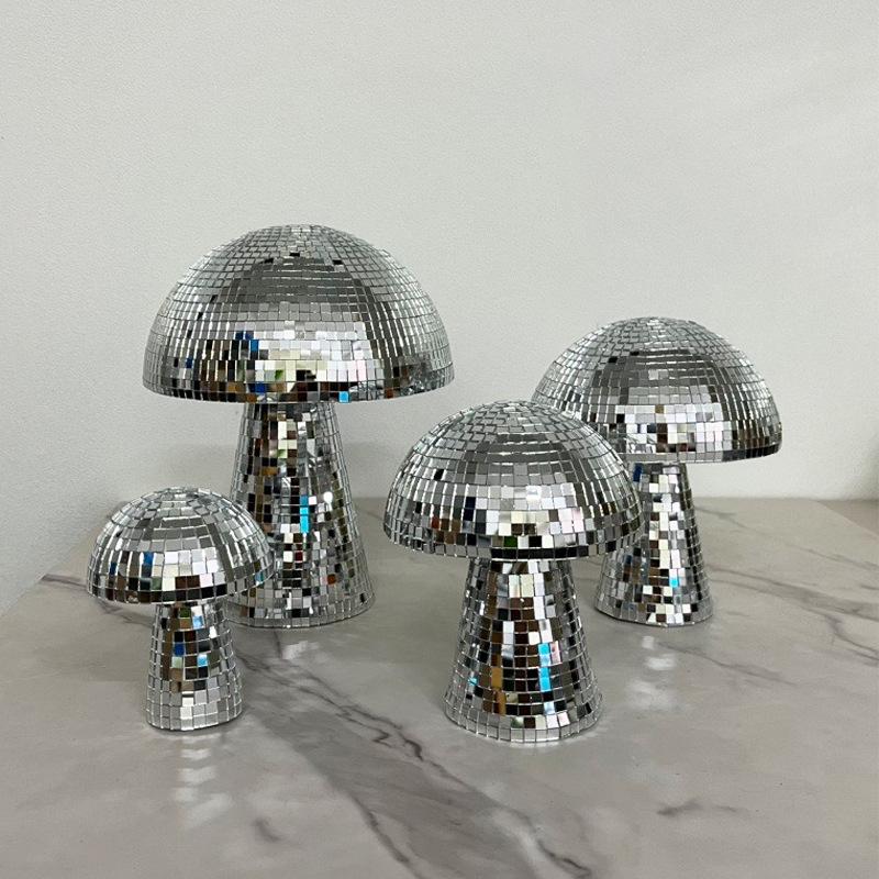 Mushroom Disco Ball Mirror Ornaments