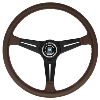 NARDI CLASSIC 38 Коричневая Гладкая Кожа с Коричневой Прострочкой и Черными Спицами, 380мм, N522