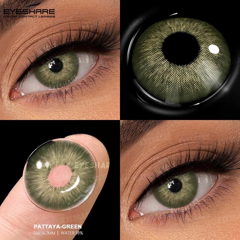Eyeshare Голубые цветные контактные линзы Натуральные коричневые линзы для макияжа глаз Серые линзы Корейские мягкие линзы Ежегодная косметика для женщин