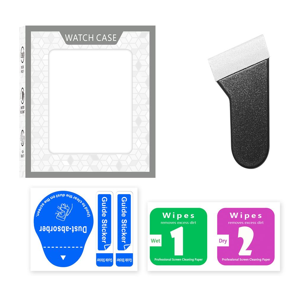 Твердый ПК IML чехол для часов Apple Watch Series 10 46 мм с защитной пленкой для экрана из закаленного стекла