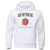 Newyork Basketball Город, укоренившийся в баскетболе Мужская одежда Толстовка с капюшоном Мультфильмы Флис Осенняя толстовка с круглым вырезом Толстовка