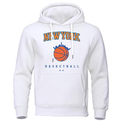 Newyork Basketball Город, укоренившийся в баскетболе Мужская одежда Толстовка с капюшоном Мультфильмы Флис Осенняя толстовка с круглым вырезом Толстовка