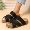 Fashion Fashion Thick-soled Slippers Large Size Women's Shoes, Spring and Summer New Style Round Toe One-strap Casual Sandals for Women