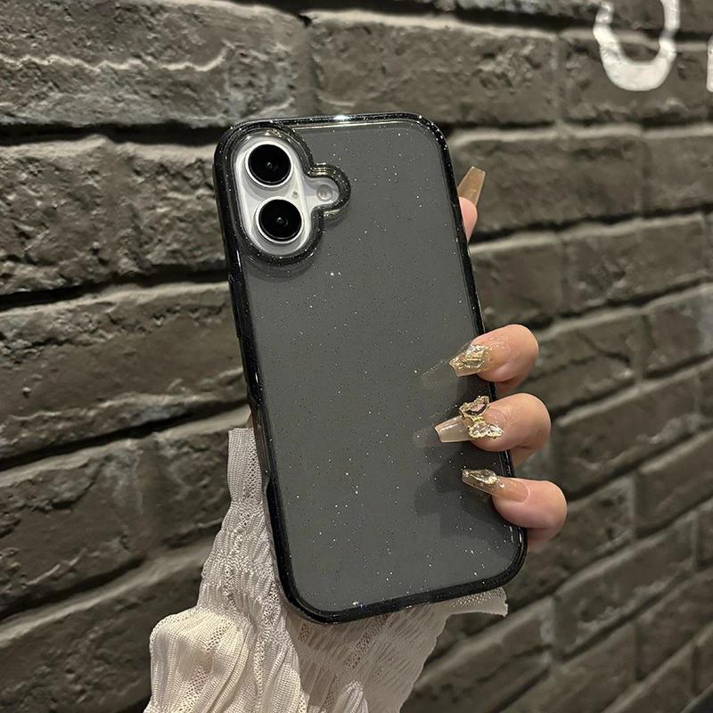 Прозрачный чехол с блестками для iPhone 17 Pro 16 Pro Max 15 Plus 14 13 12 11 17 Air 16Plus 16Pro Женский Девичий Чехол для телефона Аксессуары