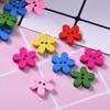 100pcs 14x15mm 2-hole Mixed Flower Wooden Decorative Buttons Suitable for Sewing Clip Arts and Craft