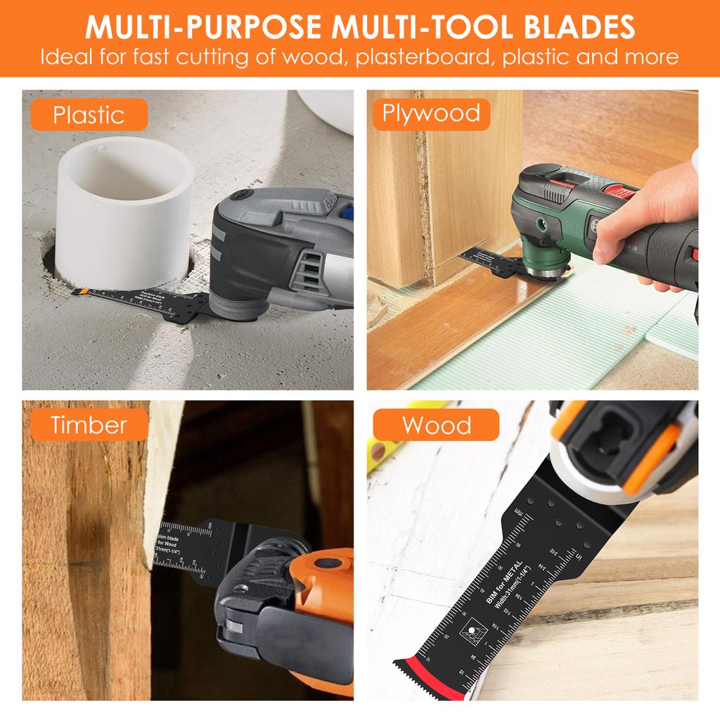 10 шт. Колеблющиеся пильные полотна для резки дерева и металла, быстросъемные, удлиненные, биметаллические, для мультиинструмента, универсальные пильные полотна