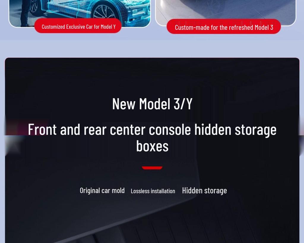 Аксессуары-органайзеры для хранения в центральной консоли Tesla Model Y/3