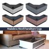 4pcs L Shape Stainless Steel Furniture Sofa Legs Coffee Table TV Cabinet Bathroom Ark Stool Furniture Leg Bed Plastic Foot Pad