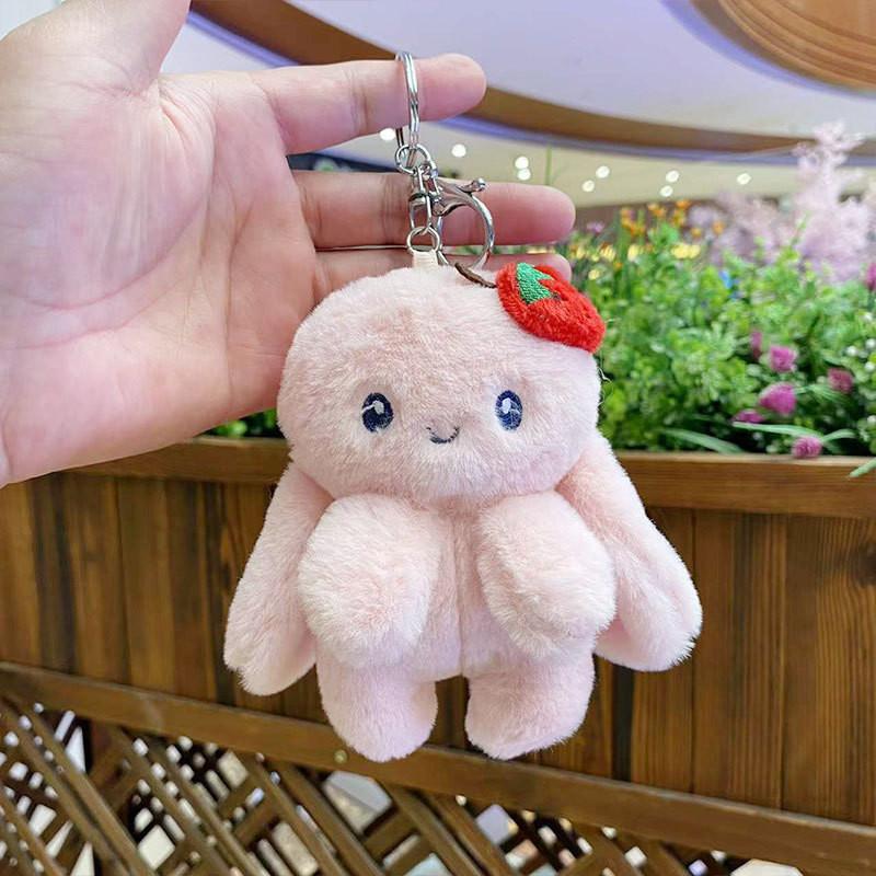 Прекрасный клубничный кролик брелок плюшевая игрушка очаровательное чучело животного идея для подарка