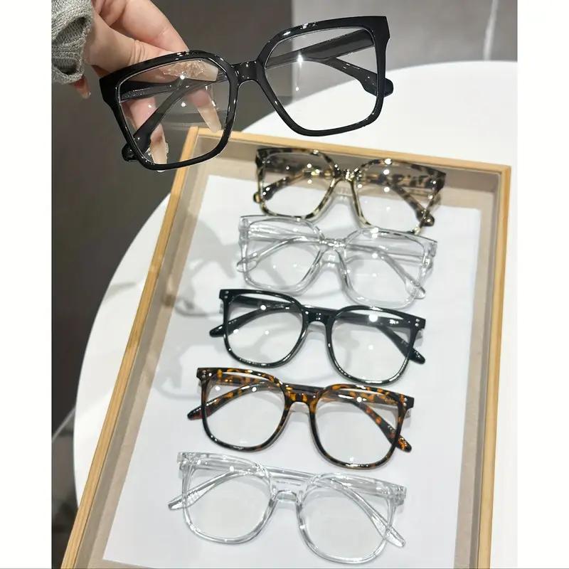 6Pcs Casual Fashion Square Frame Set Glasses with Transparent Lenses for Protection Against Blue Light Damage from Electronic Sc