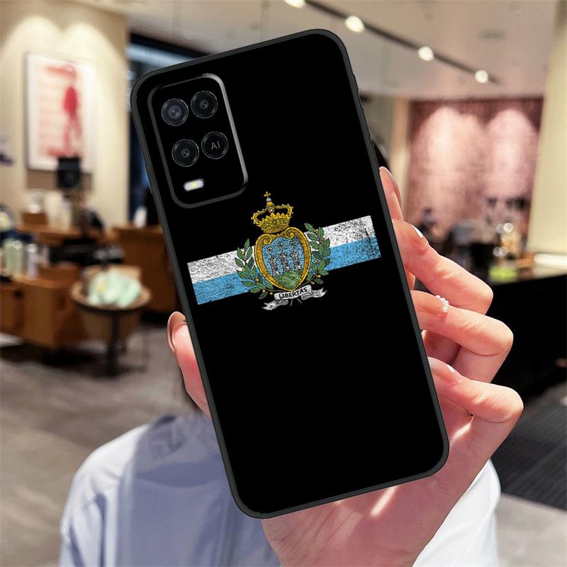 San Marino Flag Case For Oppo A40 A60 A80 A18 A38 A58 A78 A98 A16 A76 A96 A15 A17 A77 A74 A94 A54 A57S Cover