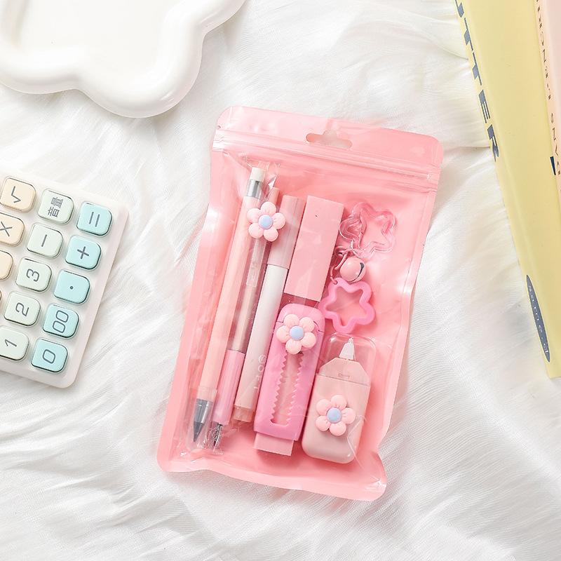 7 шт./комплект Серия «Цветы» Набор канцелярских ластиков Милый подарочный набор для учеников Набор для учебы Практичная награда Маленький подарок для детей