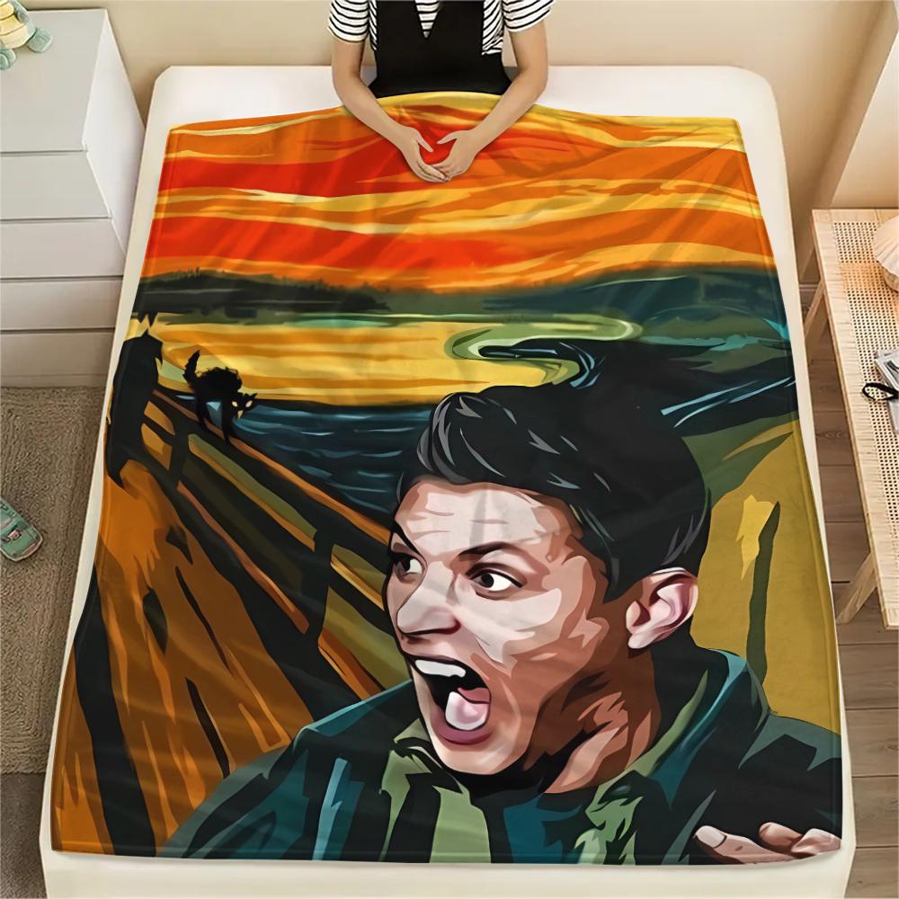 1 шт. Фланелевое одеяло с принтом Дина Винчестера, Высокое качество, Для всех сезонов, Декор для дома, Тепло и уют, Идеально для Рождественских подарков