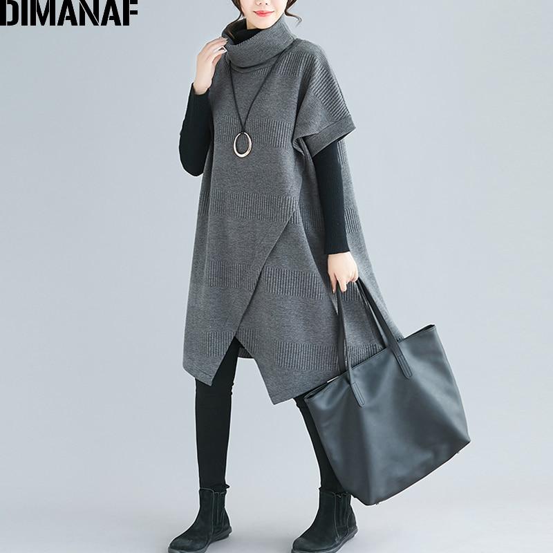 DIMANAF оверсайз, зима-осень, женские пуловеры, кофты, хлопковые утолщенные водолазки больших размеров, женские топы, женские свободные рукава «летучая мышь»