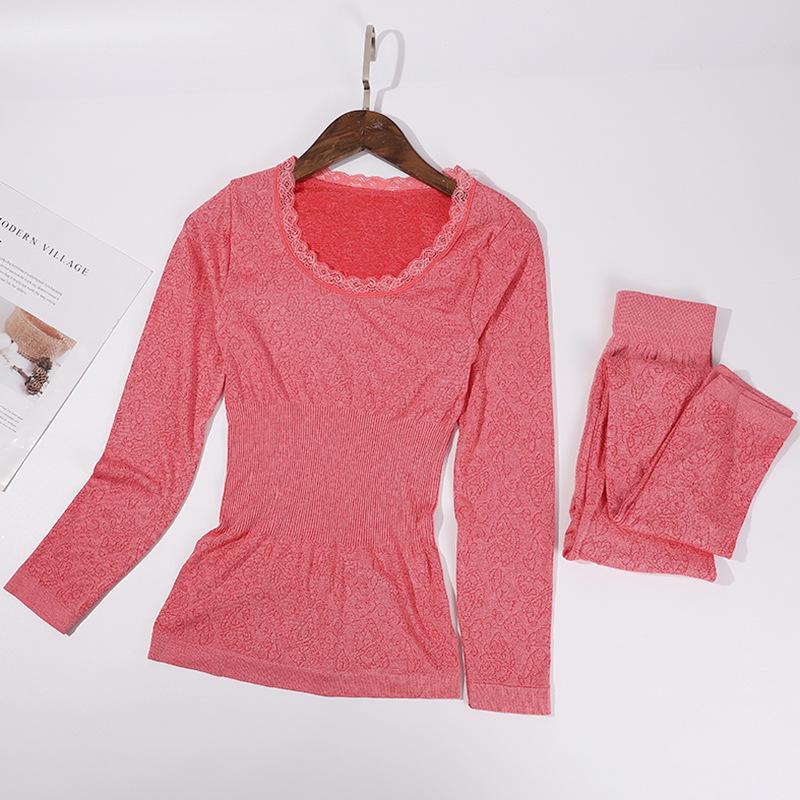 Женский бесшовный утягивающий термобелье на осень/зиму — базовый слой: рубашка с круглым вырезом и леггинсы для женского осеннего гардероба.