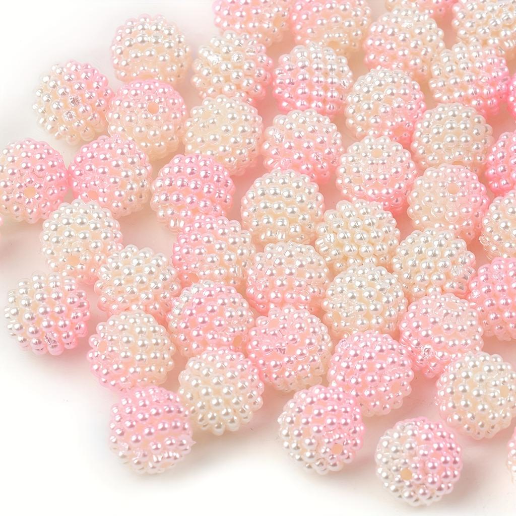 10mm 90pcs/bag Multicolor Acrylic Bayberry Beads Imitation Pearl Beads Round Loose Beads Spacer Beads For Earrings Bracelet Necklace Jewelry Making