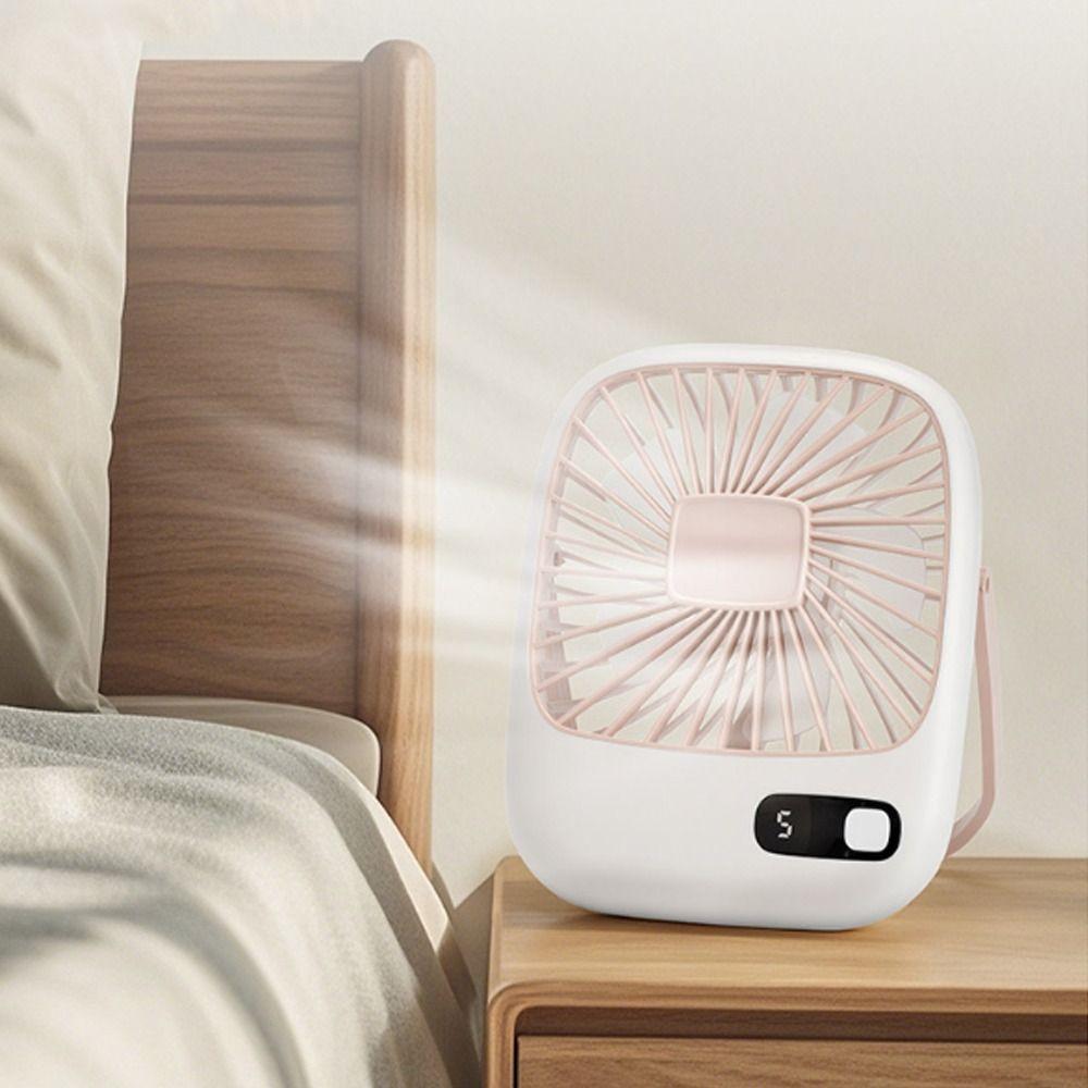 LED Digital Display Portable Vertical Fan Adjustable Personal Desk Fan  Household Dormitory