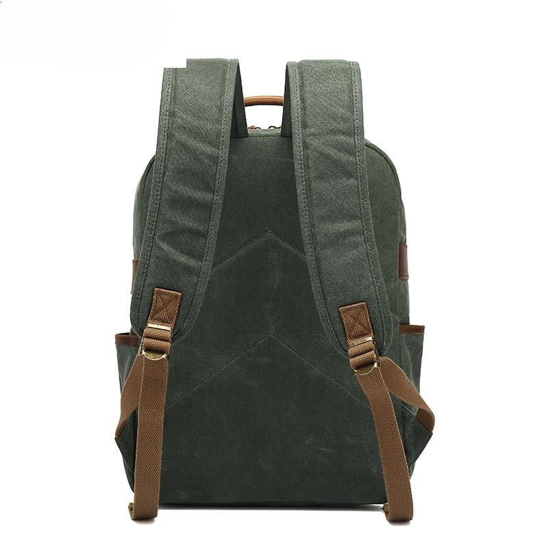 Backpack Student Outdoor Sports Retro Travel Backpack Waxed Canvas Waterproof Travel Bag Computer