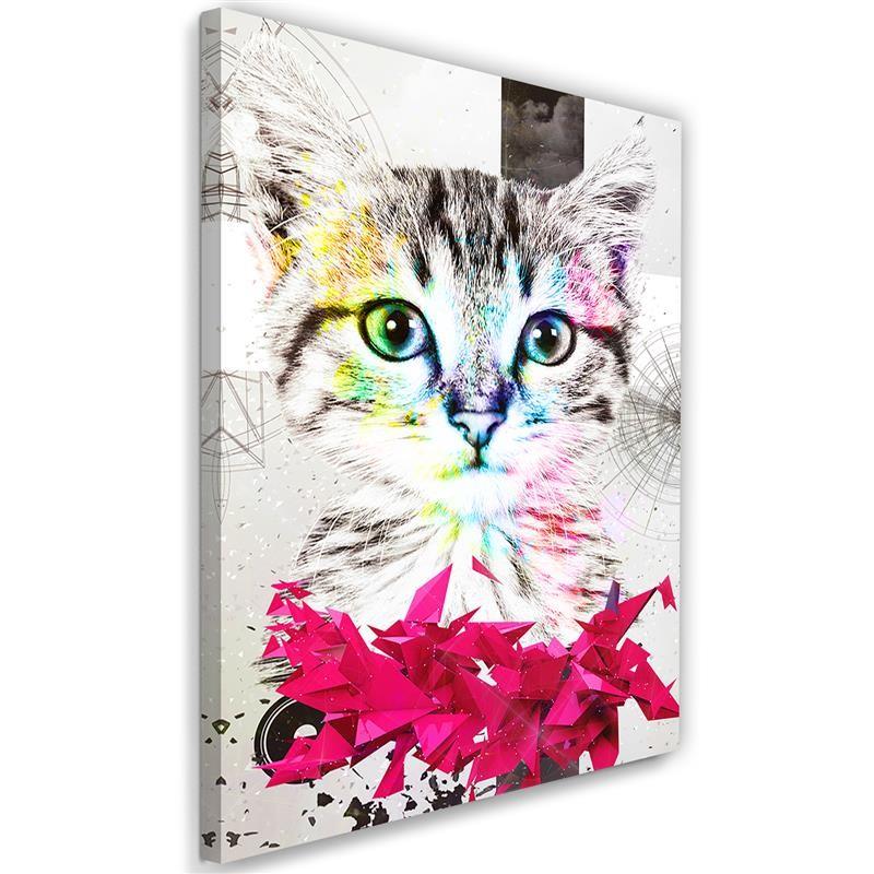 Canvas Print Abstract Colourful Cat