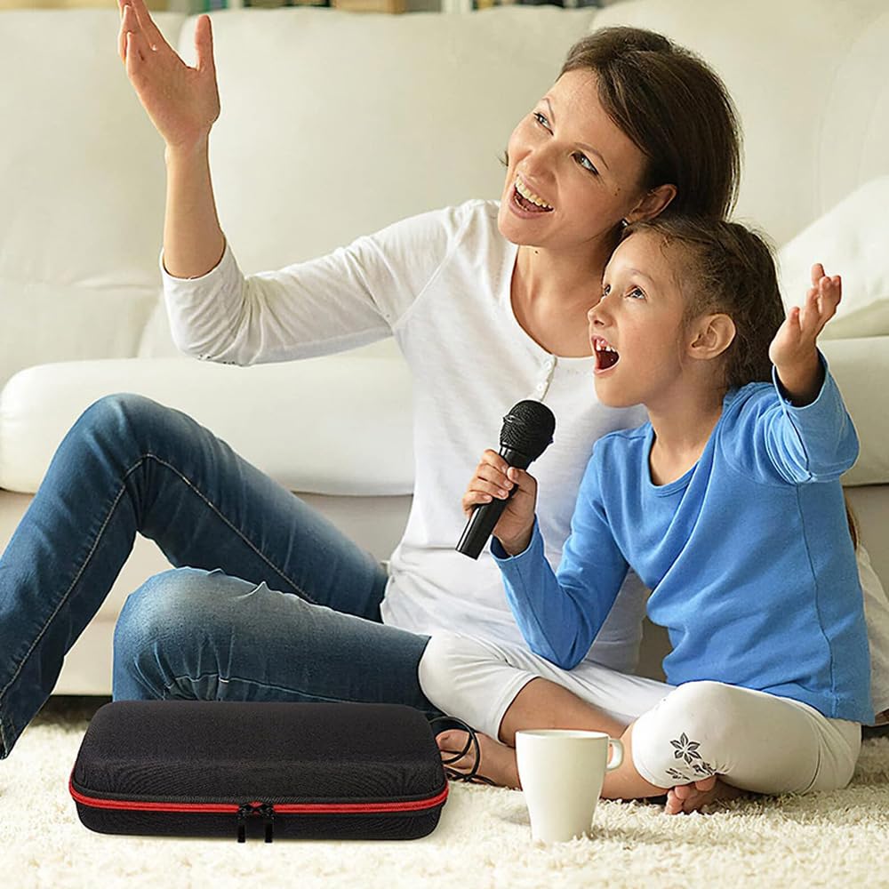 Жесткий чехол для беспроводной портативной сумки для хранения из материала EVA 2 вокальных микрофона для бизнеса микрофоны большой емкости, (держит микрофоны),