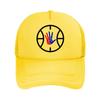 Symbolic Hand within Circular Frame Design Mesh Baseball Cap
