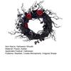 Halloween Wreath Dead Branch Garland Spooky Realistic Simulation Flower Black Decorative Wreath Door Hanging Festive Rattan Ring
